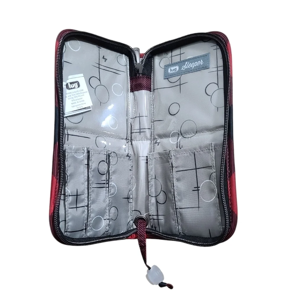 🚨LAST CHANCE 🚨 Lug Sleeper Zip Brush Holder Quilted Buffalo Check Red/Black